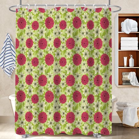Voile de douche fluide en polyester 180x180 Épais séparation douche pour maison de campagne (1/5)