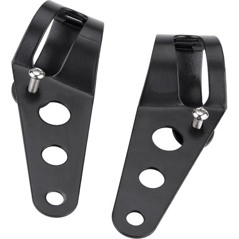 Support de phare de moto, diamètre de fourche 33 mm-45 mm, support d'oreille de phare (jeu) (noir) (1/5)
