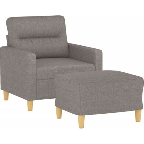 vidaXL Poltrona con Poggiapiedi Tortora 60 cm in Tessuto (1/4)