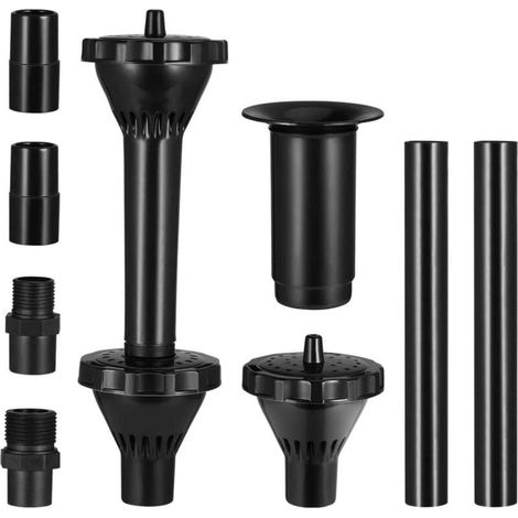 9 pièces ensemble de tête de pulvérisation de fontaine d'eau Kit de buse de pompe d'étang réglable pour aquarium étang piscine jardin d'aquarium (1/4)