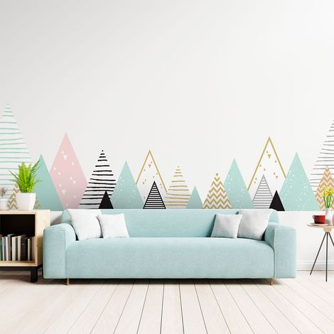 Stickers muraux - Décoration chambre salon - Autocollant Sticker mural géant montagnes scandinaves ATLAS - 70X115cm (1/5)