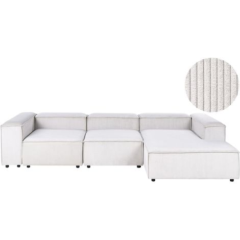 Modul Ecksofa 4-Sitzer ARDAL linksseitig Cremeweiß Cord (1/5)