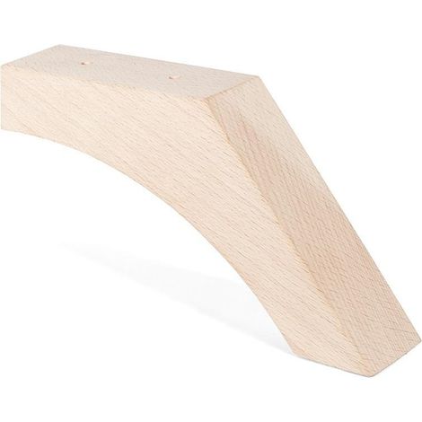 Q&ampQ pata madera boomerang h105 natural , La pata de madera Boomerang es ideal para sofás y muebles, fabricada en madera natural y con una altura de 105 mm.&lt/ (1/3)