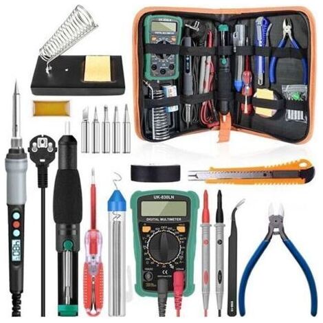 Kit Fer a Souder electrique un Display Digitale 90W Set di 18 pezzi di Temperatura Regolabile da 100�� ha 480�� Con il tester..dyk. (1/5)