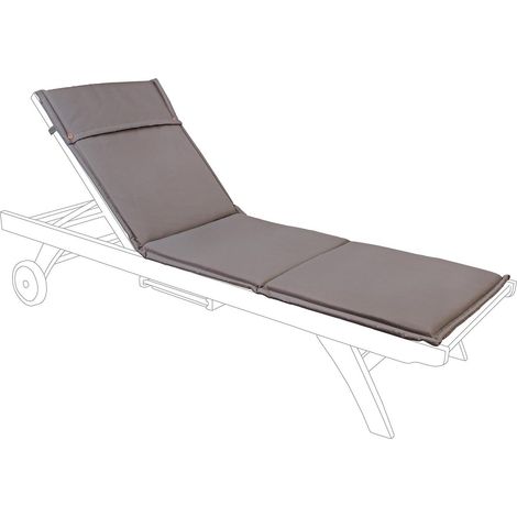 Kissen für Outdoor-Sonnenliege, wasserabweisend 190 x 62 cm -Choco (1/4)