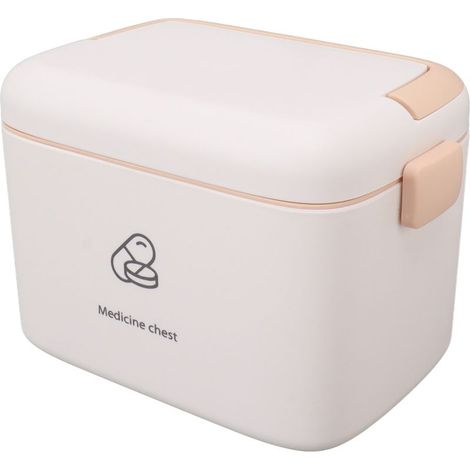 Grande boîte de rangement pour médicaments, organisateur de boîte de rangement familiale pour les médicaments d'urgence avec plateau amovible, type B (1/5)