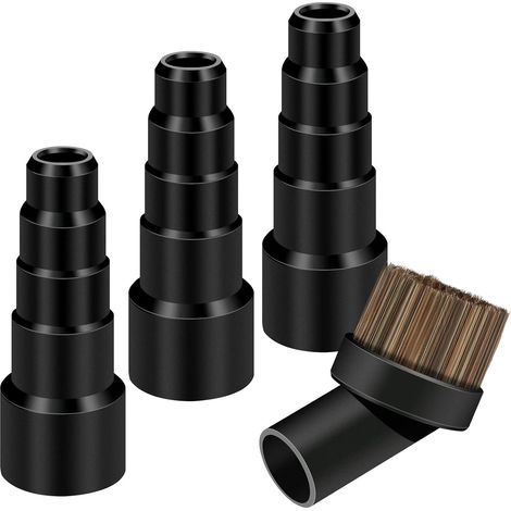 Adaptateur universel pour flexible d'aspirateur, lot de 3 avec brosse, raccord 5 plis, connecteur polyvalent pour tuyau. (1/5)