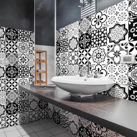 Sticker Mural Carrelage adhésif Cuisine Salle de Bain - 9 STICKERS CARRELAGES AZULEJOS ALEXIA - 9stickers15x15cm (1/5)