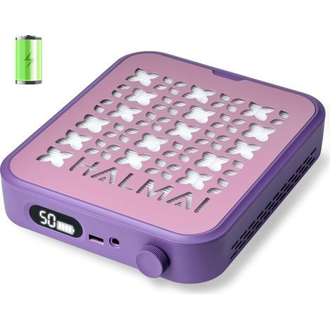 Aspirateur à poussière rechargeable sans fil - 800Pa aspiration, moteur sans balais 5000 tr/min, portable pour onglerie (acrylique/gel), filtre HEPA , multi-couleurs (Violet crépusculaire) (1/5)