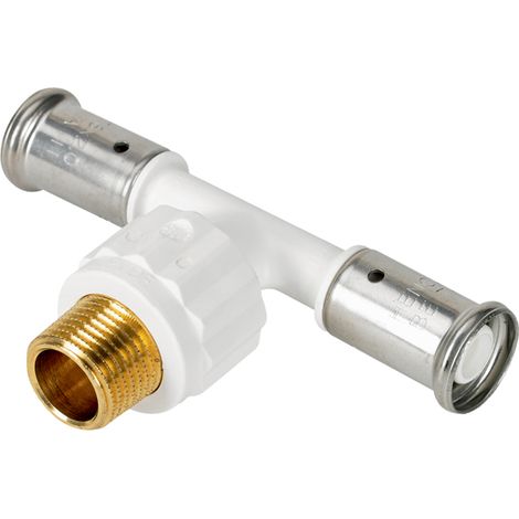 Té mâle PVDF blanc multicouche à sertir TH ou BE Ø20x2.0-1/2-20x2.0 (1/2)