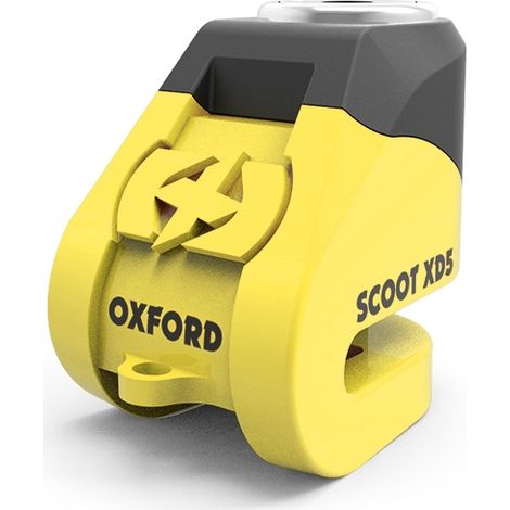 Candado de disco de freno Oxford XD5 de 5 mm, amarillo/negro para motocicleta