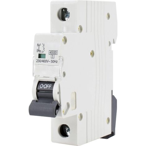 Interrupteur automatique 4,5 KA 1P C 63 A, protection électrique pour circuits et sécurité dans les installations électriques.