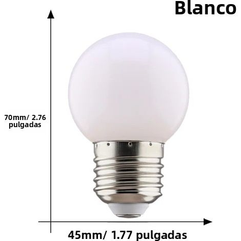 (Blanc) 2 ampoules LED colorées G45 E27 220V Lampe de table d'intérieur Veilleuse (1/5)