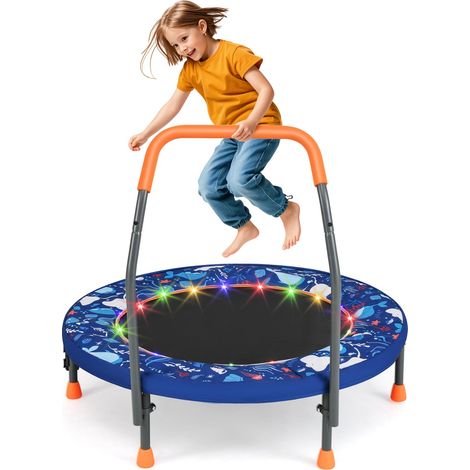 COSTWAY Kids 90cm Mini Trampoline Indoor Outdoor Folding Small Rebounder-Navy