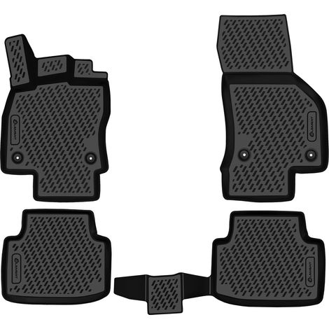 KIT TAPPETINI 3D COMPATIBILE CON VOLKSWAGEN Passat B8, sedan/ station wagon, 2015-, 4 pcs. TAPPETINO IN GOMMA TPE BORDO ALTO 3D ANTISCIVOLO IMPERMEABILE