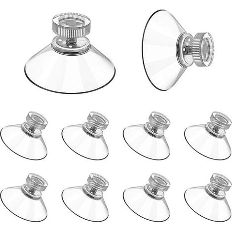 10 ventosas,30 mm,Plástico,Ventosas sin gancho,Aptas para muebles,cocinas y cristales,Superficies limpias (1/5)