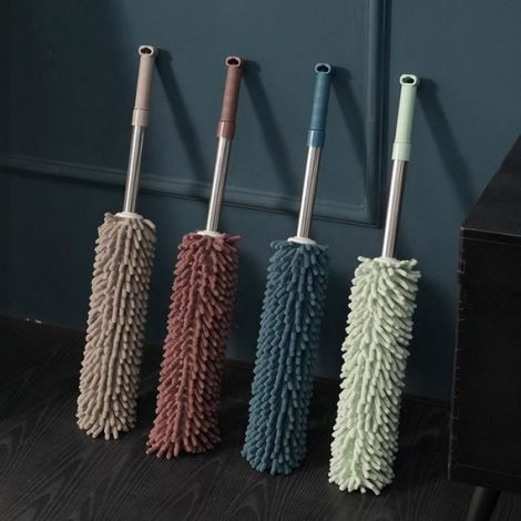 Plumeau Rétractable Brosse à épousseter électrostatique Produits de nettoyage (Vert clair) (1/4)