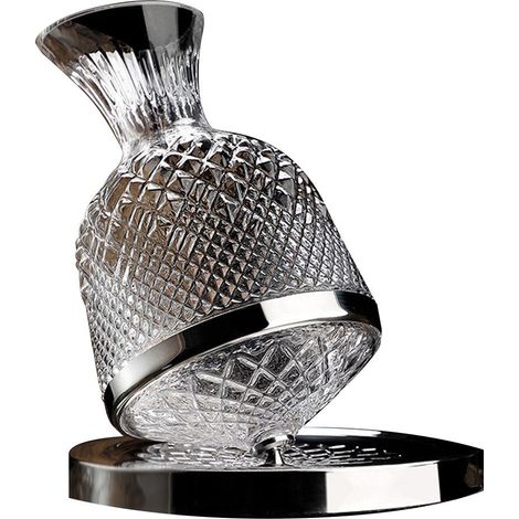 Carafe à vin Roly-Poly 1,5 L en verre incassable argenté, idéale pour servir le vin à la maison ou lors de réceptions. (1/5)