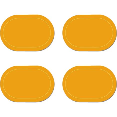 Sets de table en similicuir, lot de 4 – double face, couleur, forme ovale, table à manger, imperméables, résistants à la chaleur, décoration intérieure (jaune)