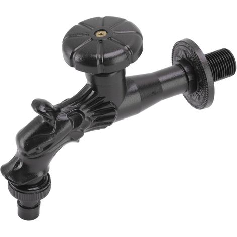 Robinet de lavabo en cuivre noir antique, polyvalent et gravé, pour salle de bain extérieure. (1/5)