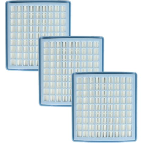 vhbw 3x filtro compatibile con Miele Swing H1 aspirapolvere - filtro HEPA aria di scarico azzurro / bianco