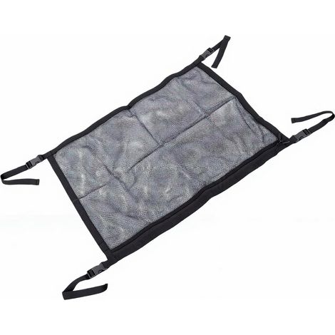 Filet de Chargement de Plafond de Voiture 35,4 X 25,5 Pouces, Rangement Aérien en Pliable pour SUV Camion Camping Van Road Trip Essentiels en Polyester Noir (1/5)
