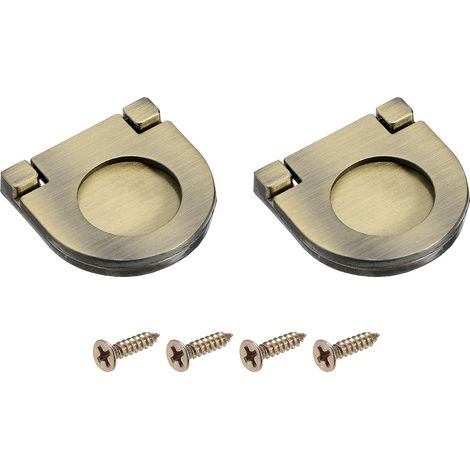 2Pcs Poignée Tirage Encastrée 1.38 Pouce Bronze (1/5)