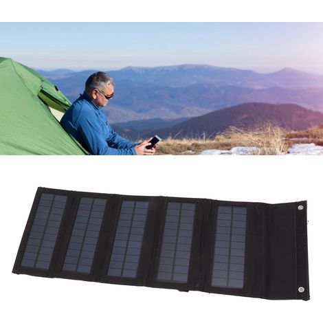50-W-tragbares monokristallines Solarpanel, schwarzes faltbares Solarpanel, fünffach faltbare Solarpaneltasche