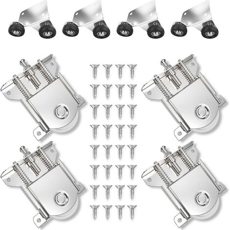 4PCS Ruota Porta Scorrevole Armadio per la Roulette Porta Scorrevole, Silenzioso, Porte Scorrevoli, Mobili Armadi (1/5)