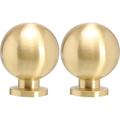 PoignéE De Porte De Placard En Laiton 2 PièCes Boutons Ronds Pour Armoire Commode Tiroir Quincaillerie De Meubles Miniature PoignéE Meuble Ronde Laiton (1/5)