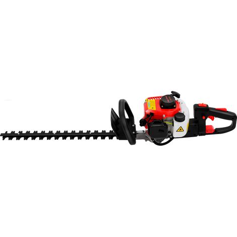 Taille-haie thermique - Coupe-haie double lame 60 cm - moteur à essence 22,5 cm³ 2 temps - poignée pivotante 180° - pour jardin haies arbustes buissons (1/5)