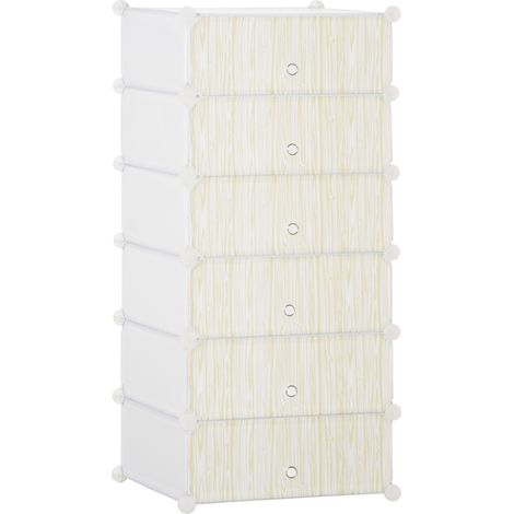 Six Cube Modular Storage Storage Unit - White