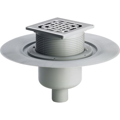 Viega Siphon de sol Advantix 557201 DN 70/100, plastique gris, avec raccord d&39écoulement vertical