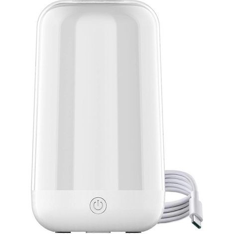 Veilleuse intelligente tactile BT avec 7 lumières d'ambiance colorées, contrôle via application mobile et 24 modes scène intégrés.