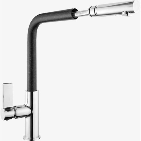 Granitan Mitigeur Robinet De Cuisine Avec Bec Extensible - Noir à pois (1/5)