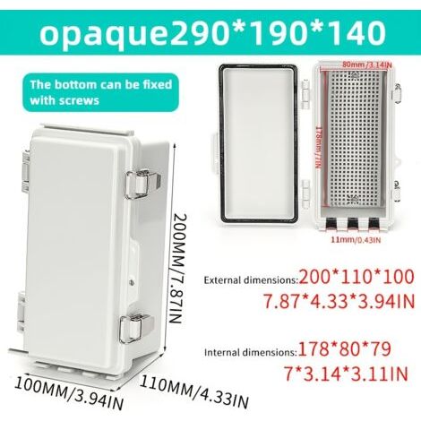 Boîte de Jonction Électrique IP65 en ABS – Coffret Universel avec Couvercle Transparent à Charnière pour Usage Intérieur et Extérieur