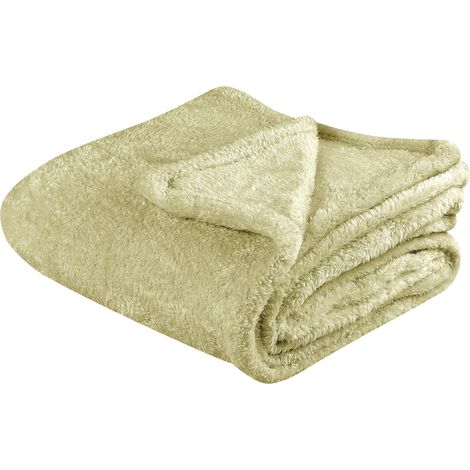 Couverture Décorative Jeté de Lit 125 x 150 cm Polyester Vert Olive Namdu