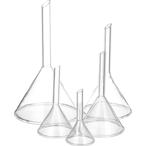Entonnoirs de Remplissage Résistant la Température pour Laboratoire en Verre Lot de 5 Transfert Précis de Liquides Chimie Analytique (1/5)