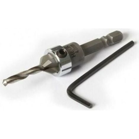 Mèche à bois pour perceuse Fraise chanfrein Ø 4mm Butée réglable Pour vis inox Ø 5mm Coupe nette sans éclat