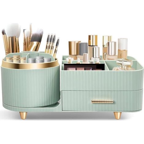 Ecleanfy - Organiseur de maquillage multifonction rotatif à 360°,organiseur de beauté pour coiffeuse, salle de bain et chambre à coucher (1/5)