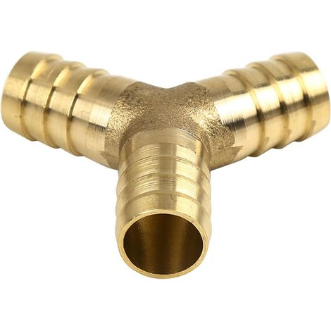 Schlauchverschraubungen aus Messing – 14 mm Durchmesser, Schlauchanschluss für Wasser und Kraftstoff (Y-Form, 3-Wege) (1/5)