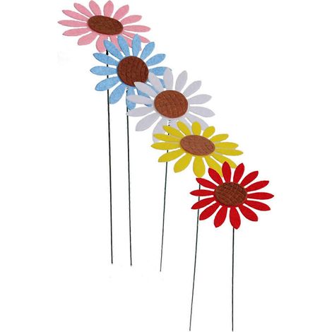 Stück Vintage-Metall-Sonnenblumen-Gartenstecker für Hof, Rasen und Terrasse