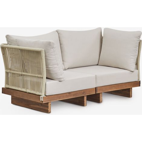 Divano modulare da giardino a 2 pezzi con 2 poltrone angolari in legno di acacia Dailin SKLUM            