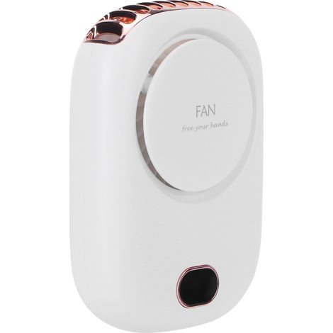 Ventilateur de cou sans pales, portable et rechargeable par USB, idéal pour sport et voyage - Blanc (1/5)