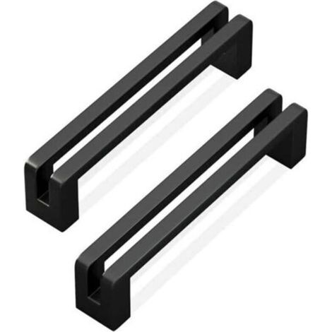 Poignée de meuble entraxe 128 mm espacement des trous style moderne poignée de tiroir en alliage de zinc avec vis noir 2 pièces (1/5)