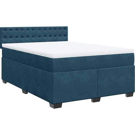 Maison Exclusive - Boxspringbett mit Matratze Dunkelblau 140x200