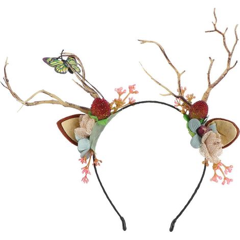 Guirlande de serre-têtes en brindilles, serre-têtes en bois de cerf, bandeaux pour cheveux adorables, accessoires de fête (style aléatoire) (1/5)