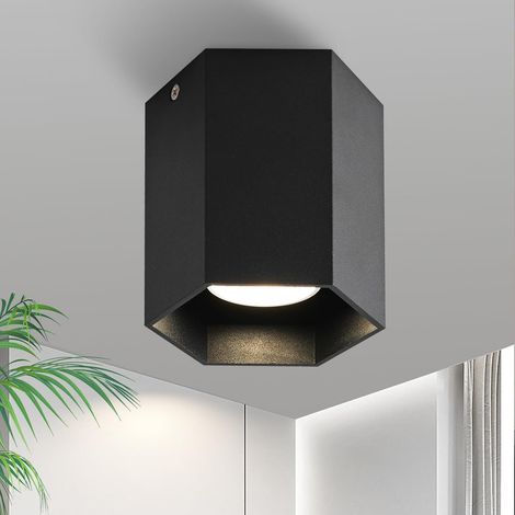 GBLY Deckenspots Aufbauspot Schwarz Aufbaustrahler - Spots Deckenleuchte Aufputz mit GU10 Fassung Deckenstrahler klein Deckenlampe Aufbau Max.40W Aufbauleuchte für Flur Wohnzimmer (1/5)