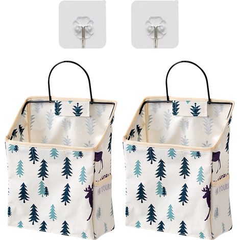 Lot de 2 sacs de rangement suspendus pour lit de dortoir, paniers de rangement suspendus pour finition de lit (1/5)