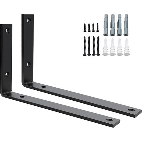 Équerre Étagère Murale Métal 5MM 250 150mm Noir (1/5)